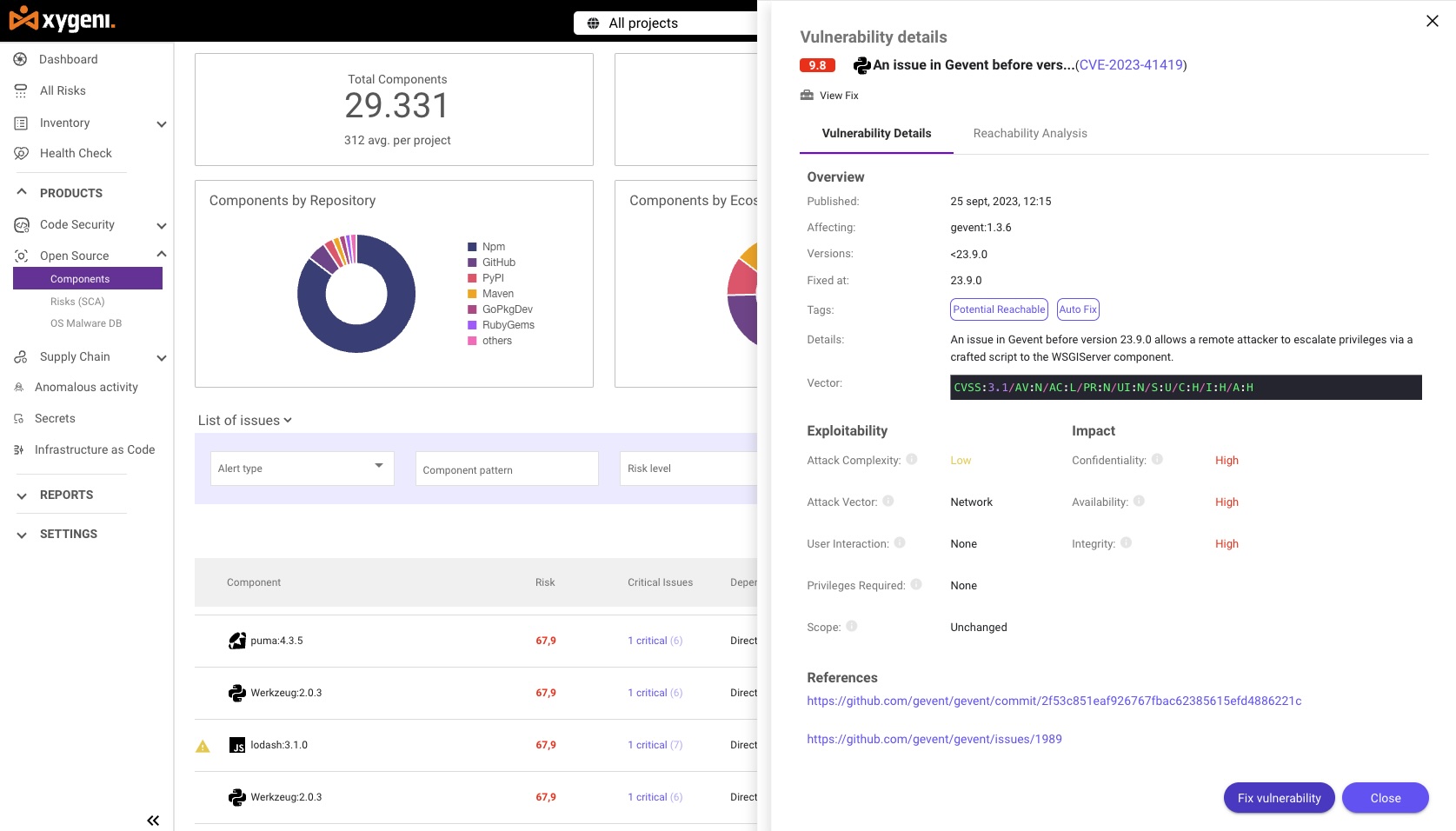 Remediador de vulnerabilidades de código abierto de Xygeni | Xygeni