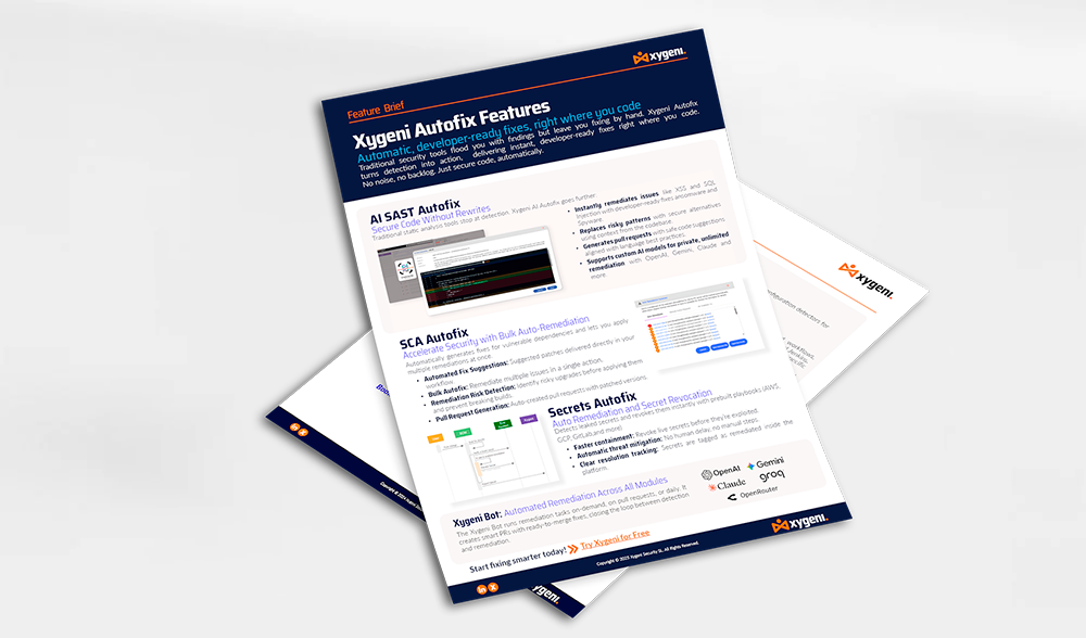 Xygeni Autofix Features
