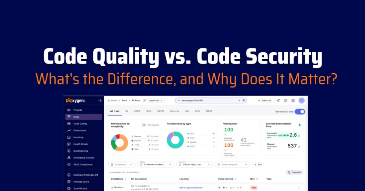 Code Quality Check vs. Code Security Check